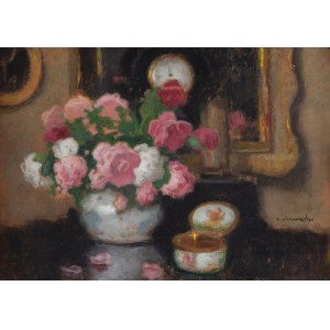 Alfons Karpinski (1875 Rozwadów near Tarnobrzeg - 1961 Kraków), Still life with roses in a vase