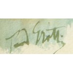 Teodor Grott (1884 Čenstochová - 1972 Krakov), Zátiší s květinami a sochou Venuše