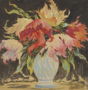 Irena Weissowa (Aneri) (1888 Łódź - 1981 Kraków), Tulipany w wazonie