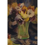 Janina Nowotnowa (1881 Tarnów - 1963 Kraków), Bratki w szklanym wazonie