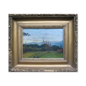 Tadeusz Seweryn (1894-1975), Landscape with tower