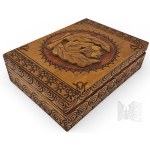 PRL Wooden Casket Decorated Oak Leaves 1989 Dedication