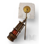 Germany Commemorative Pin of the Rheinstahl Company Miniature of a Mining Lamp