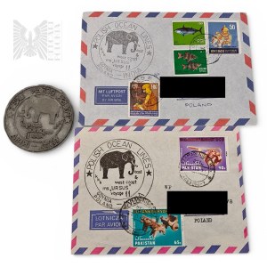 PRL Set of 2 Envelopes Plus Matrix Stamp Polish Oceanic Lines Gdynia Polish Oceanic Lines, Stamps, Philately