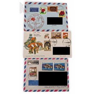 PRL Set of 3 Envelopes Polish Oceanic Lines Gdynia-Australia 1977 Polish Oceanic Lines, Stamps, Philately