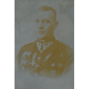 Tin Photo Plate with Negative, Portrait of an IIRP Officer, Order of Virtuti Militari, General Staff, Jacket wz.36