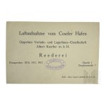 Pocz. XX century. - Aerial photograph of the Port of Kozelsk (Cosel), Gliwice Canal (Silesia); Opole Loading and Storage Company Albert Koerber m. b. H.; Seal of the Kozelsk Land Museum