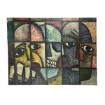 Barbara Dyja [b. 1930] - Painting "Lifetime Prison," Oil on Canvas.