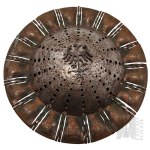 Metalwork? 1000th Anniversary of the Polish State? Metal Patriotic Poster to Hang with Eagle and Coats of Arms of Polish Cities - Lamp Shade?