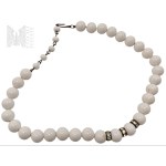 Necklace with Spherical Links in White Colors