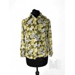 Vintage Greenish Shirt with Yellow Flowers