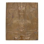 Art Nouveau/Art Deco - Devotional - Metal Religious Poster Madonna with Child and Angels Jan S. Nowak