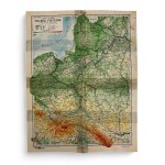 Second Polish Republic, 1930, Lviv - Physical Map of Poland, published by Ksiaznica Atlas