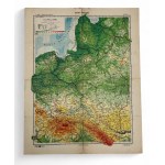 Second Republic, 1930, Lviv - Physical Map of Poland, published by Książnica Atlas
