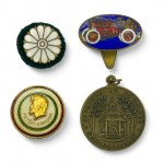 Commemorative Medal Chapel of Grace (Gnadenkapelle) in Kevelaer (Germany), Sándor Petőfi pin, Vintage Pirelli pin, Chrysanthemum Crest Imperial Kikumon pin