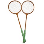 Set of Badminton Rackets Palettes 4 Pieces in Duett Germina DDR Covers