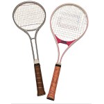 Set of 2 Golden Team Pacific Sports Aluminum Tennis Rackets with Covers.