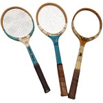 Set of 3 SERW O2-D Wooden Tennis Rackets, WESSA Łódź, Shanghai with Covers.