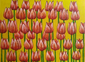 Małgorzata Frącek, Pomarańczowe tulipany, 2019r.