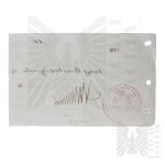 II RP Certificate for the Medal for the Polish-Bolshevik War 1918-1921 - Lodz, Końskie