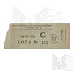 II RP Ticket for Military Revue at Pole Mokotowskie - Warsaw, Pole Mokotowskie 1935