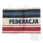 II Republic Federation Organization Armband - Virtuti Miltiari Ribbon and Cross of Valor, Seal.