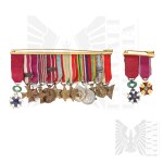PSZnZ Two Miniature Spangles - Belgium Order of the Crown, Gold Cross of Merit, Silver Cross of Merit with Swords, Cross of Valour, Monte Cassino Commemorative Cross, Bertrand Army Medal.