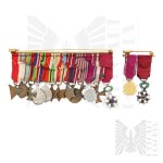 PSZnZ Two Miniature Spangles - Belgium Order of the Crown, Gold Cross of Merit, Silver Cross of Merit with Swords, Cross of Valour, Monte Cassino Commemorative Cross, Bertrand Army Medal.