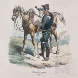 [ZAMEK LESKO] Hippolyte Bellangé XIX Wiek Litografia Szaser Konny 1812/Chasseur à Cheval 1812 - Krasickich Rodzina