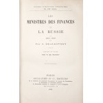 Skalkovsky, C., RUSSIA'S MINISTERS OF FINANCE, 1802–1890, 1891 [LES MINISTRES DES FINANCES DE LA RUSSIE, 1802–1890]