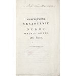 INTERNAL ORGANIZATION OF FACULTY SCHOOLS, 1820 [Kingdom of Poland; education; schooling; Warsaw]