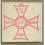 11 Fundraising Stamp Long Live Independence, J.P. 29/XI 1916 red print, 1916