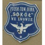 11 Fundraising stamp of Polsk. Tow. Gimn. "SOKÓŁ" in Lviv, blue-white print, embossing, (R!)