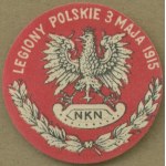14 NKN Polish Legions May 3, 1915 fundraising stamp, red, black and white print