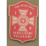14 Fundraising stamp of Tow. Opieki nad Inwalidami Polakami, Cross Virtuti Militari,1916, red and white print