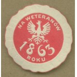 114 Fundraising Stamp For Veterans of 1863, red and white printed, embossed