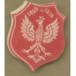 15 Fundraising stamp 1863-1916 , red and white print,