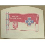 13 POLSKI SAMARITANIN fundraising stamp , red-blue-white print, embossed,