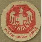 14 Polish White Cross fundraising stamp, red and white print