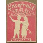 16 Fundraising stamp Internat T.O.n.D., Brick 7, straight edges, red and white print, embossed