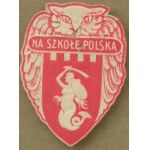 16 Fundraising Stamp For Polish School, red and white printed, embossed