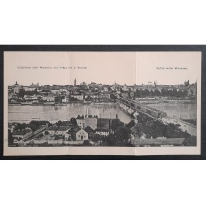 Warschau - Gesamtansicht von Warschau (Postkarte in drei Teile gefaltet)