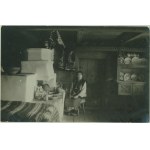 11 HUCULSZCZYZNA - Interior of a Hutsul hut, Art. Photo by M. Senkowski, Kolomyja 1930, foto czb,