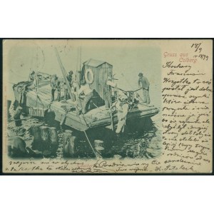 KOŁOBRZEG - Taucher [Diver], Kunstverl. O. Schleich Nachf., Dresden, 1899, st. green.