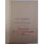 Adam Mickiewicz; Pan Tadeusz Wydanie nakładem Gebethnera i Wolffa, Warsaw 1901, pp. 432, hardcover binding well preserved with a small mark of flooding on the front cover, gilt edges, miniature edition.