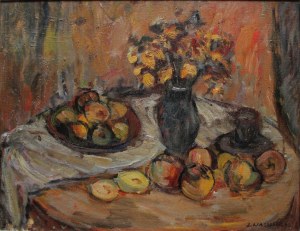 Józef Wasiołek, Martwa natura z kwiatami w wazonie, 1966