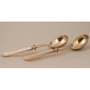 Pair of platter spoons, France circa 1870.