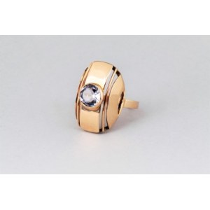 Ring with aquamarine, 20th century.