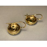 Pendant earrings with emeralds, late 19th century.