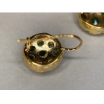 Pendant earrings with emeralds, late 19th century.